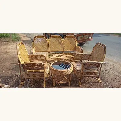Raytan Bamboo Pentagon Sofa Set with 2 Seater And 1 Table SM-51